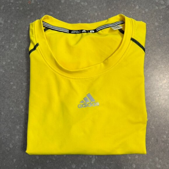 Adidas Yellow & Gray ClimaCool Performance T-Shirt – Size XL - Picture 2 of 11